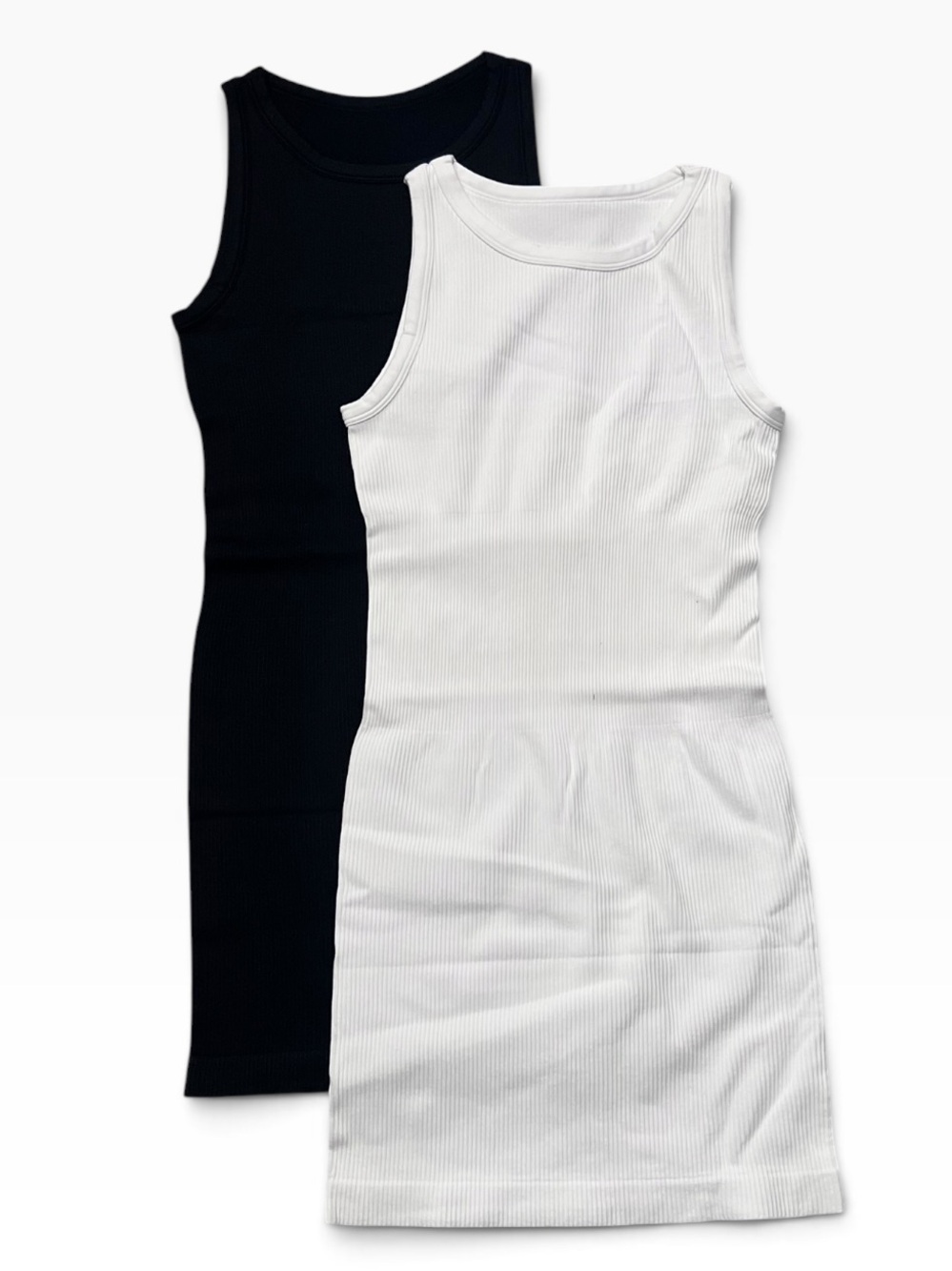 OQQ Ribbed Bodycon Sleeveless Tank Dress Bundle NWOT Size Small